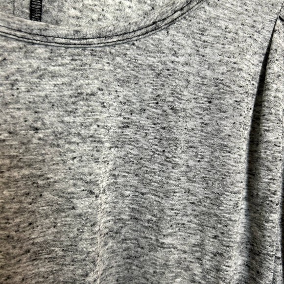 We The Free Womens Top Size Large Heathered Gray Linen Blouse 3/4 Sleeve - Picture 12 of 16